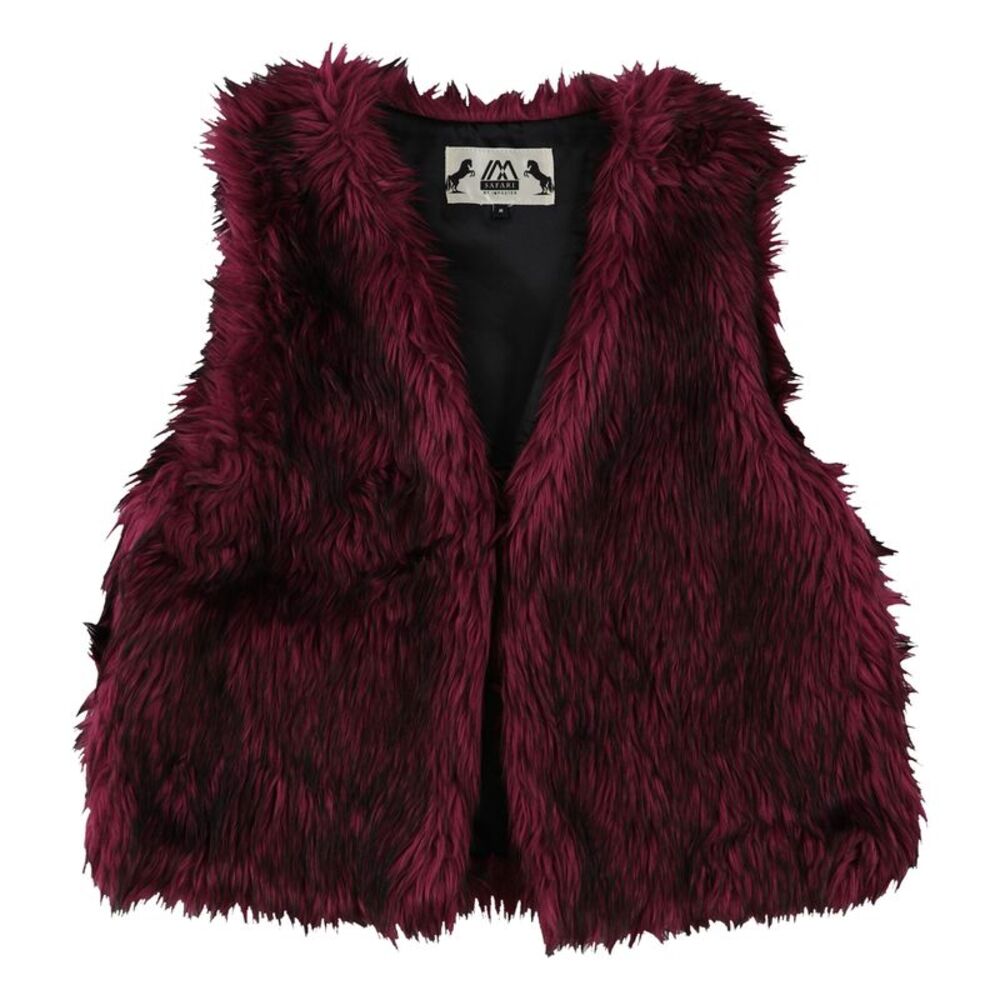 Safari Womens Juniors Faux Fur Sweater Vest, NWT